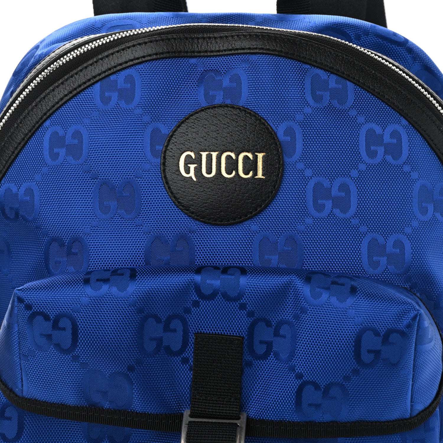 Gucci Econyl Nylon Monogram Off The Grid Backpack Guilted Blue Black 8 of 10