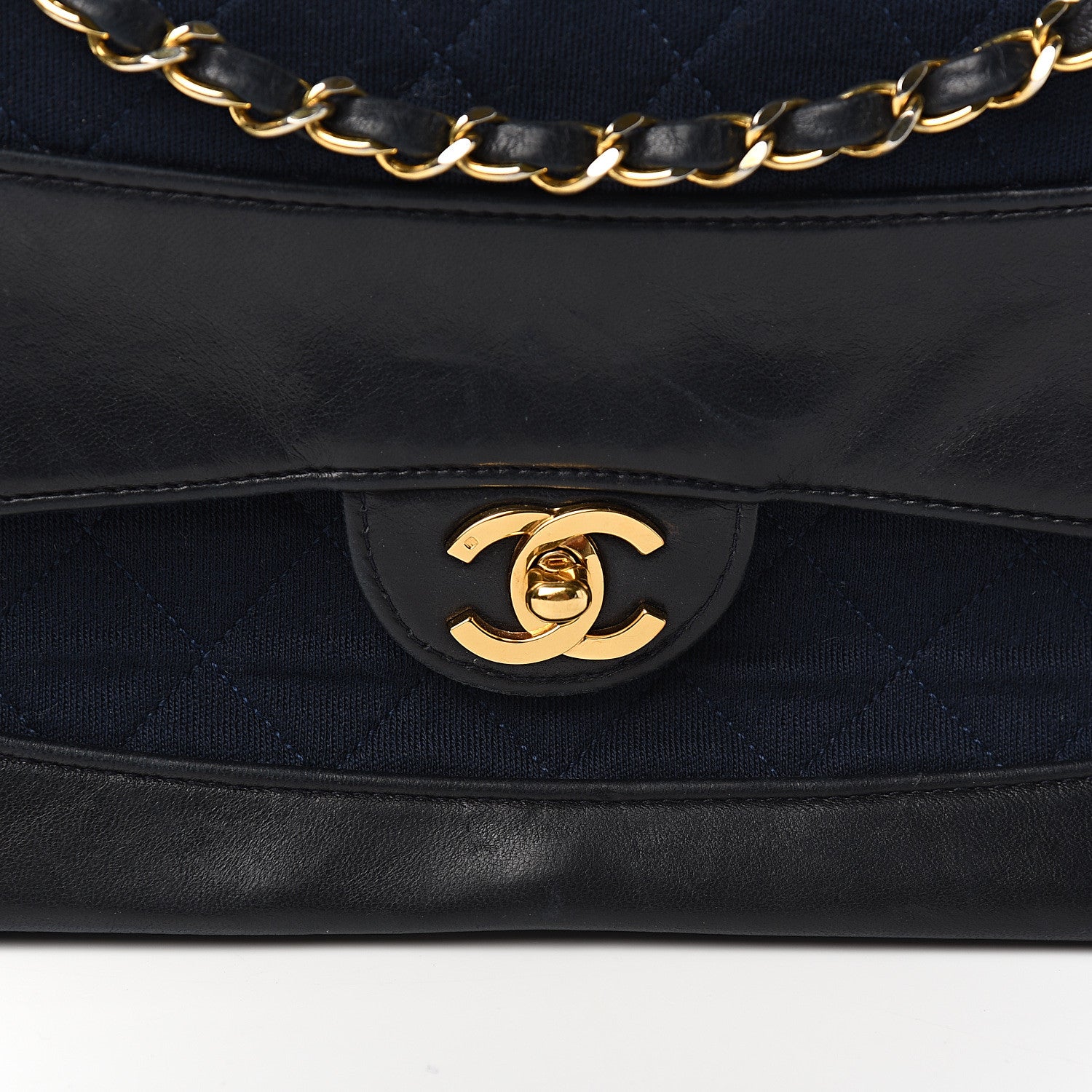 Chanel Lambskin Jersey Quilted Single Flap Dark Blue 10 of 10