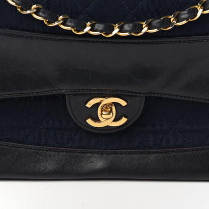 Chanel Lambskin Jersey Quilted Single Flap Dark Blue 10 of 10