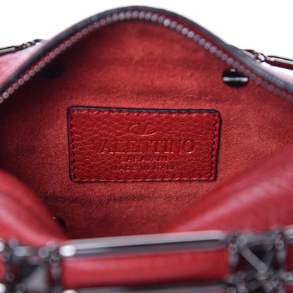 Valentino Garavani Calfskin Rockstud Caged Crossbody Bag Red 6 of 8