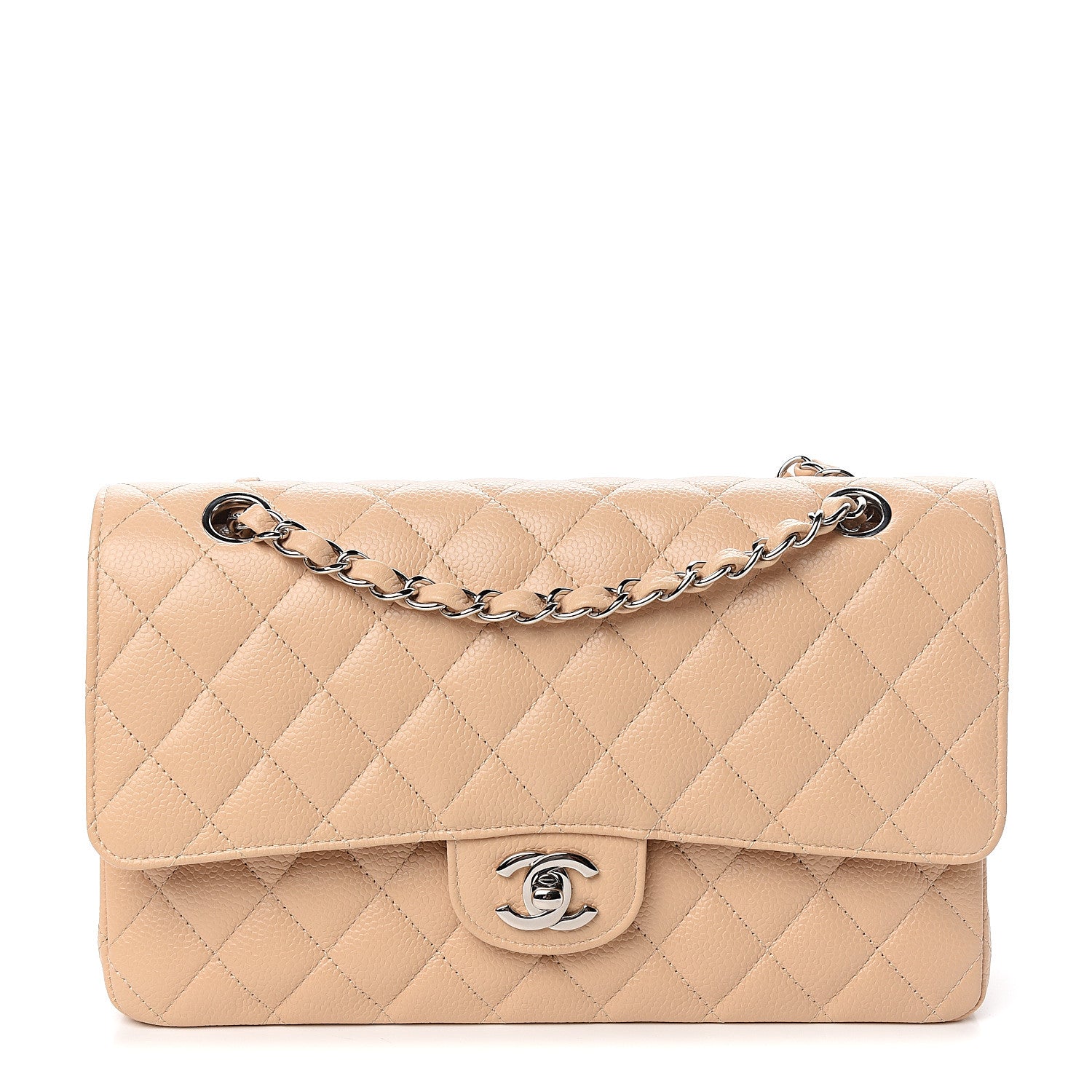 Chanel Caviar Quilted Medium Double Flap Beige Clair 1 of 10