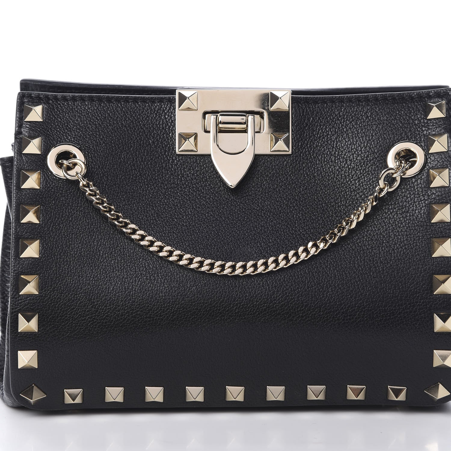 Valentino Garavani Calfskin Rockstud Mini Chain Shoulder Bag Black 8 of 10
