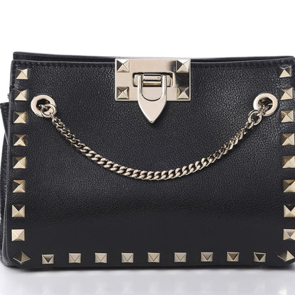 Valentino Garavani Calfskin Rockstud Mini Chain Shoulder Bag Black 8 of 10