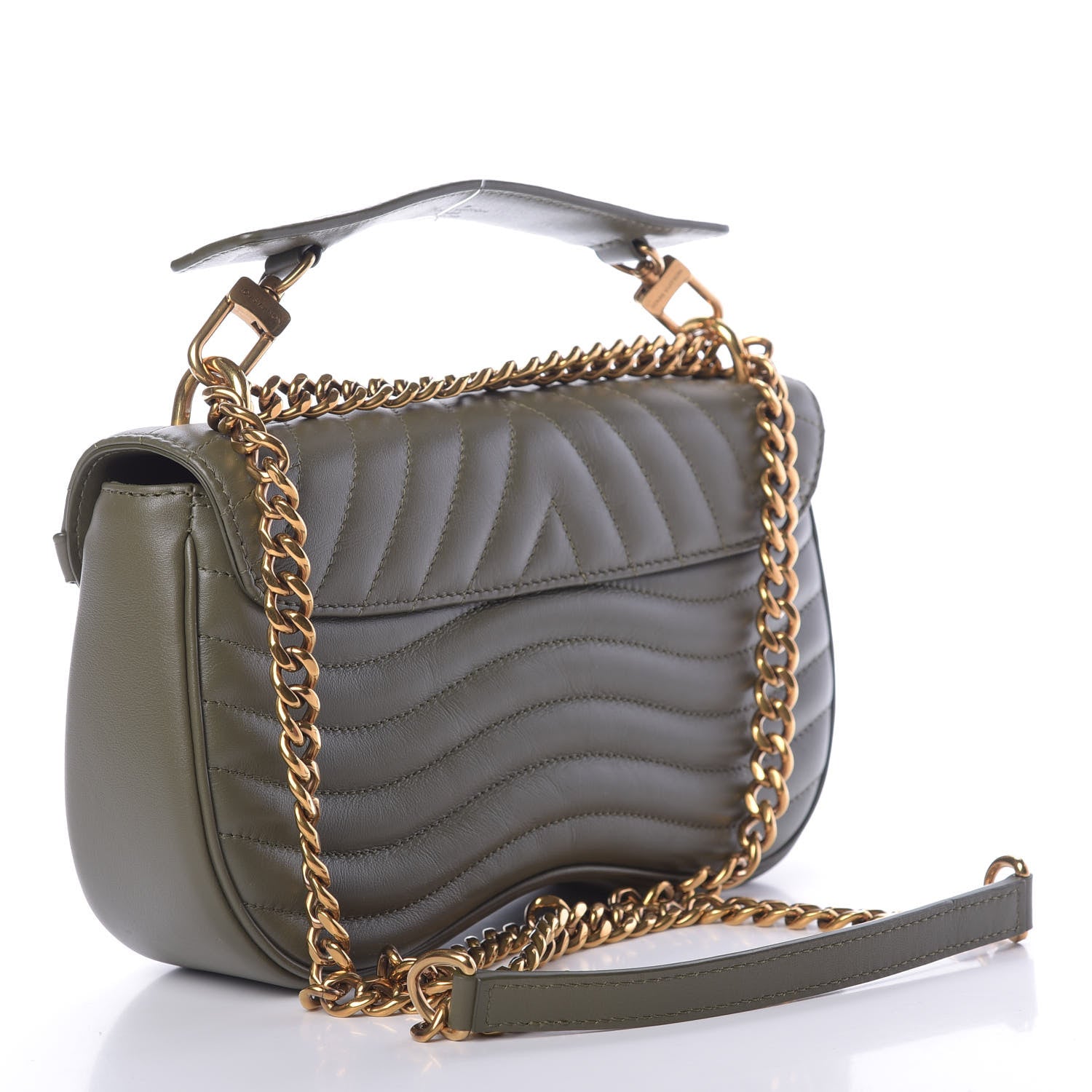 Louis Vuitton Calfskin New Wave Chain MM Kaki 3 of 13