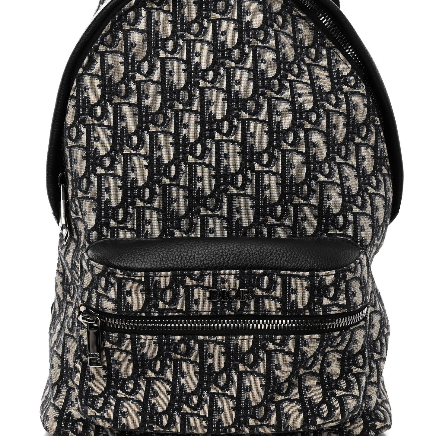 Oblique Calfskin Rider Kid's Backpack Beige Black