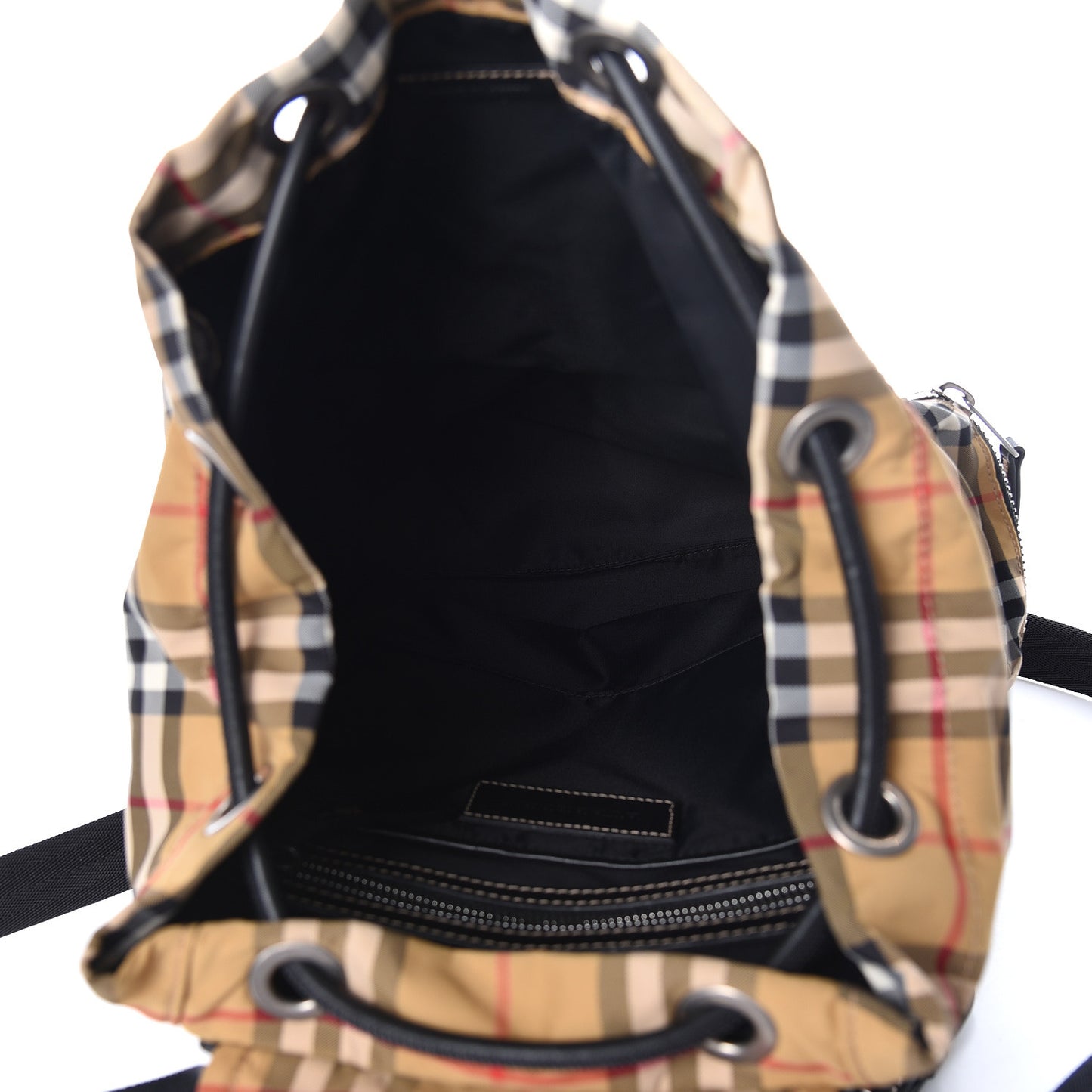 Nylon Vintage Check Medium Rucksack Backpack Antique Yellow