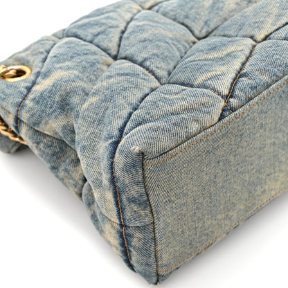 Saint Laurent Denim Quilted Small Loulou Puffer Monogram Chain Satchel Blue Cinnamon 11 of 11