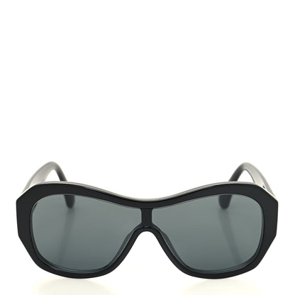 Chanel Acetate Crystal CC Shield Sunglasses 5497-B-A Black 2 of 8