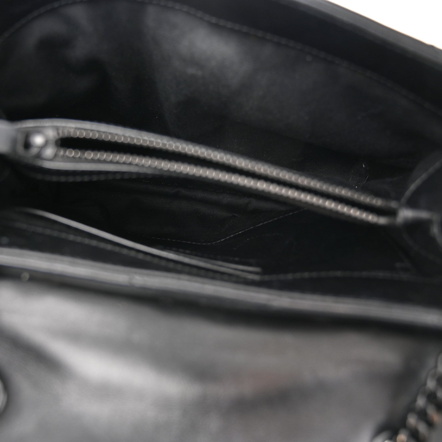 Saint Laurent Calfskin Y Quilted Monogram Monochrome Small Loulou Chain Satchel Black 5 of 11