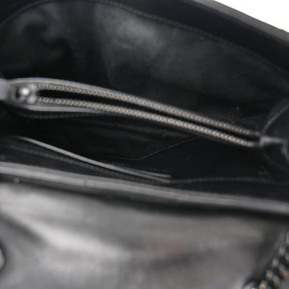 Saint Laurent Calfskin Y Quilted Monogram Monochrome Small Loulou Chain Satchel Black 5 of 11