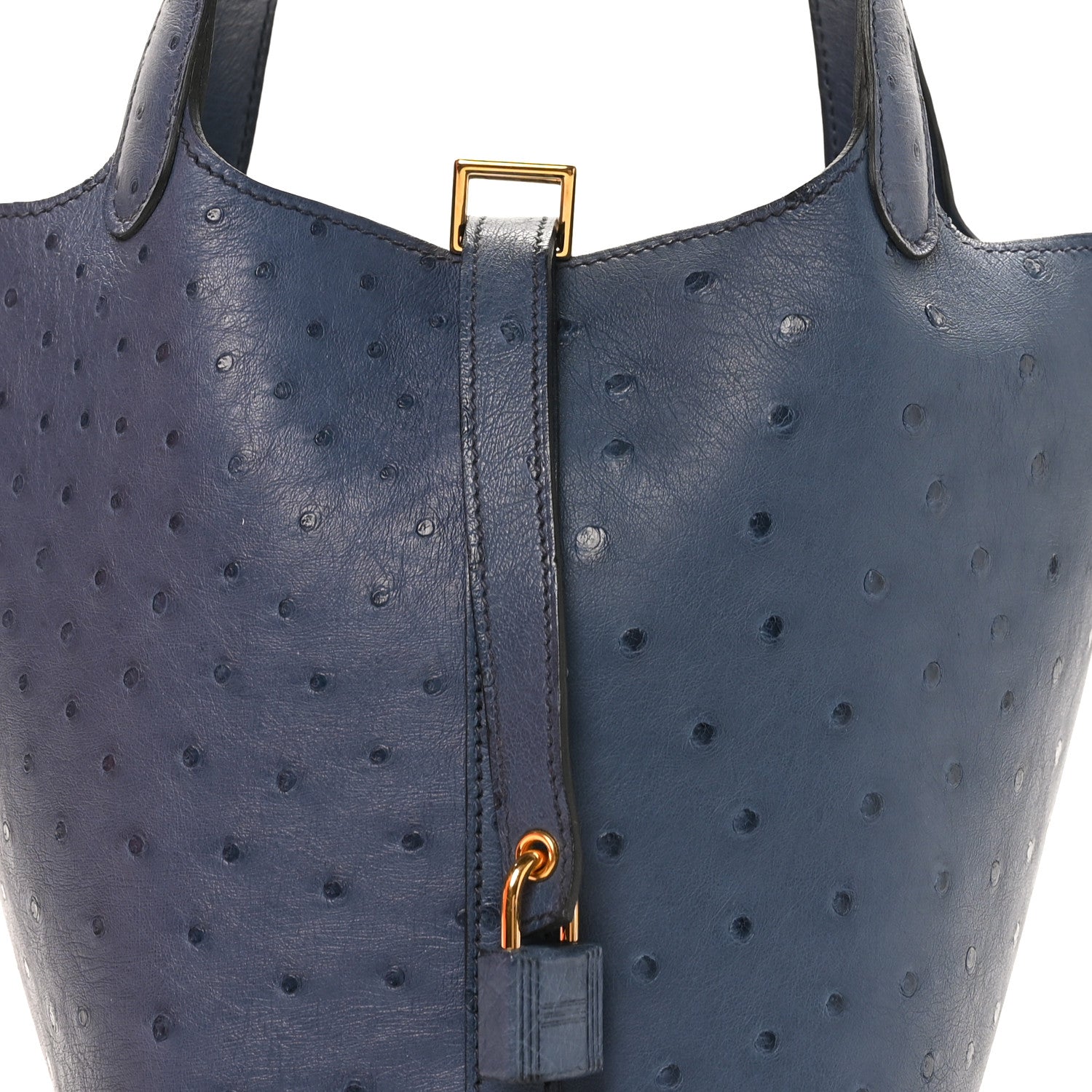 Hermes Ostrich Picotin Lock 18 Bleu Roi 8 of 14