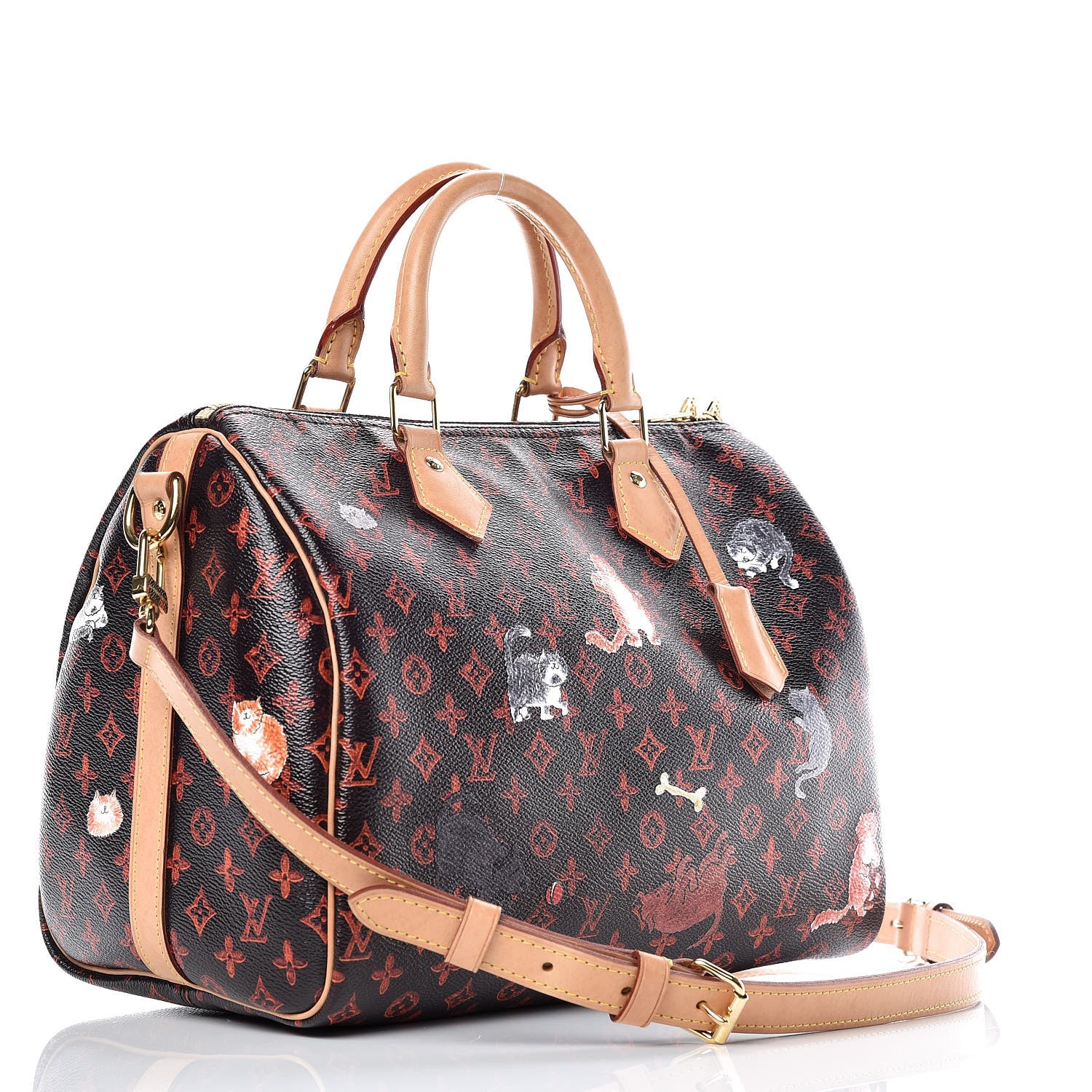 Louis Vuitton Catogram Speedy Bandouliere 30 Marron 3 of 16
