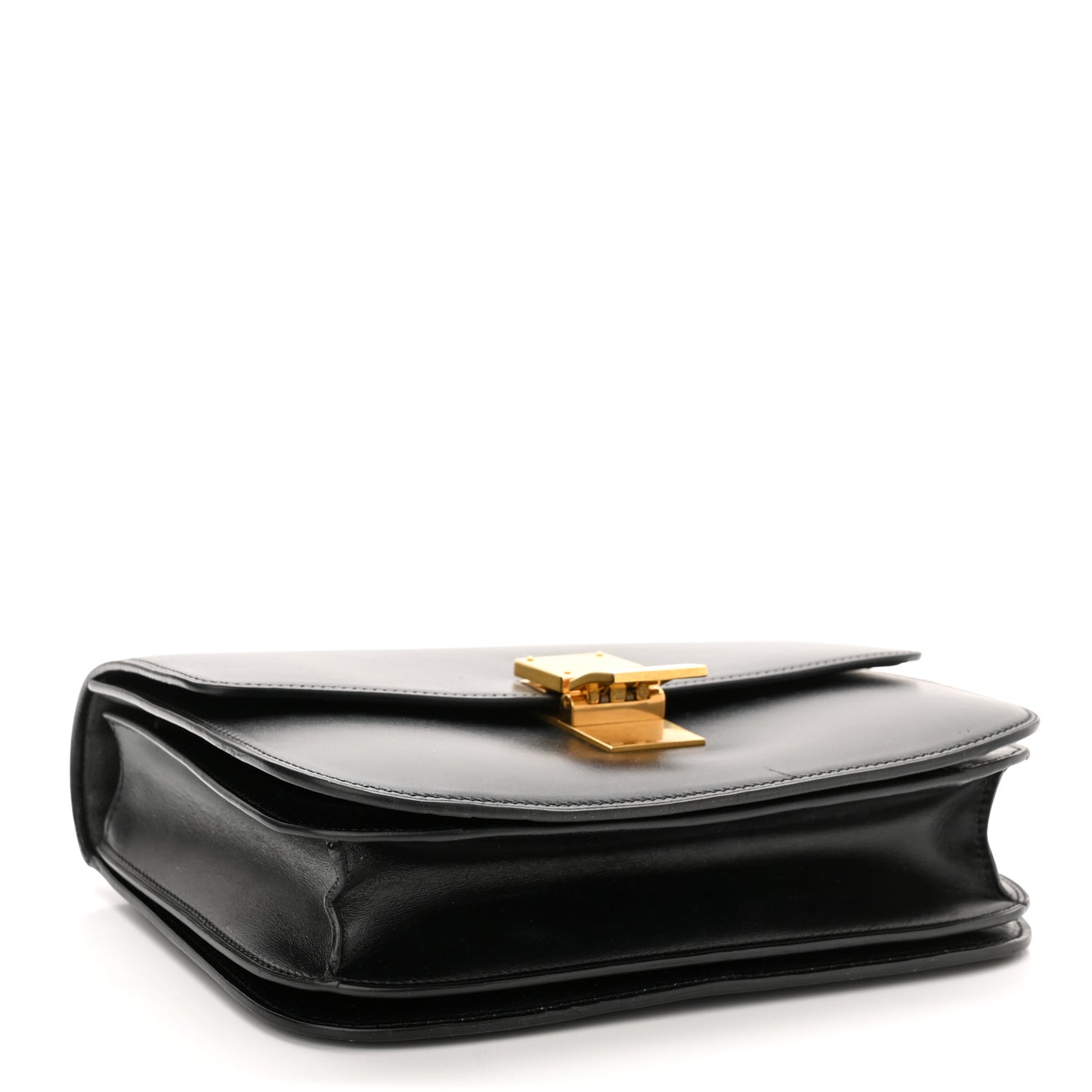 Box Calfskin Medium Classic Box Flap Bag Black