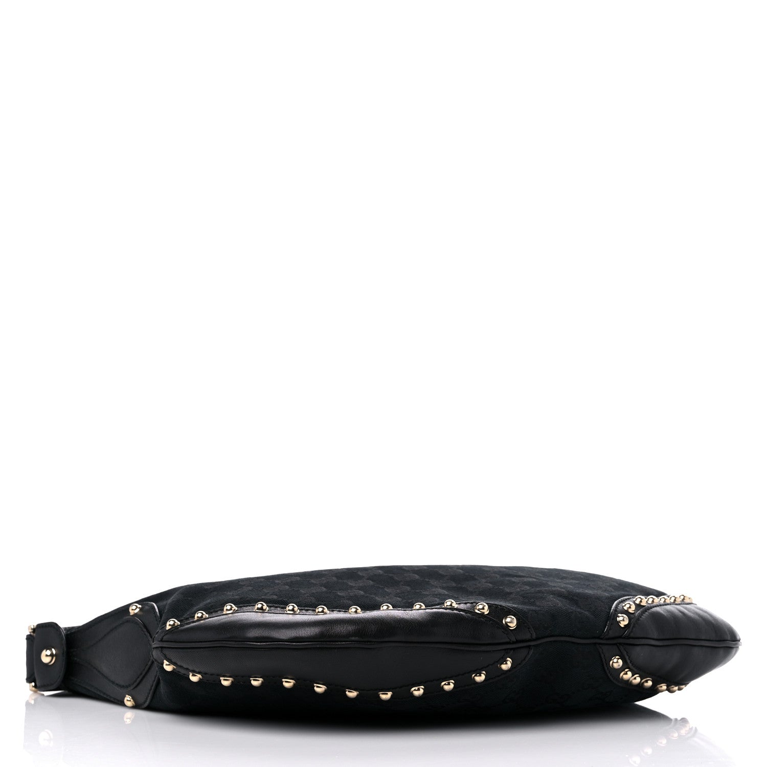 Gucci Monogram Pelham Studded Shoulder Bag Black 4 of 12