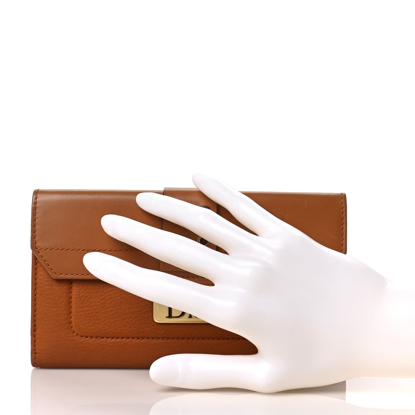 Calfskin Street Chic Flap Continental Wallet Brown