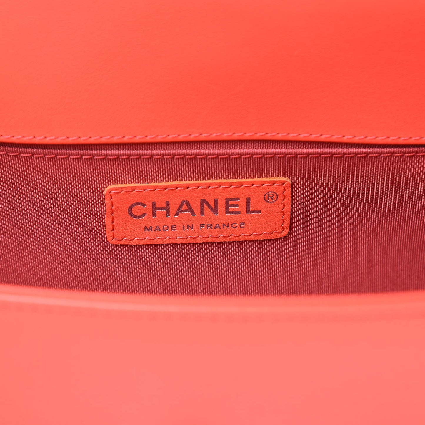 Calfskin Chevron Quilted Medium Boy Flap Coral
