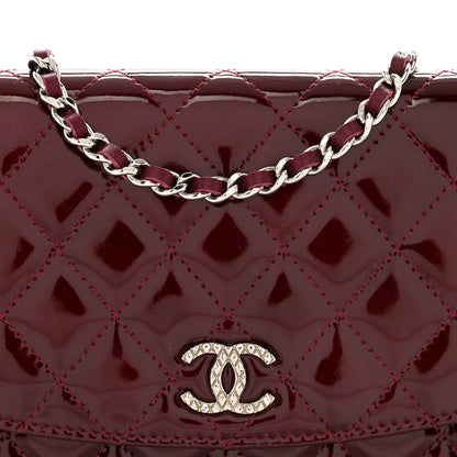Chanel Patent Quilted Brilliant Wallet On Chain WOC Red 8 of 11