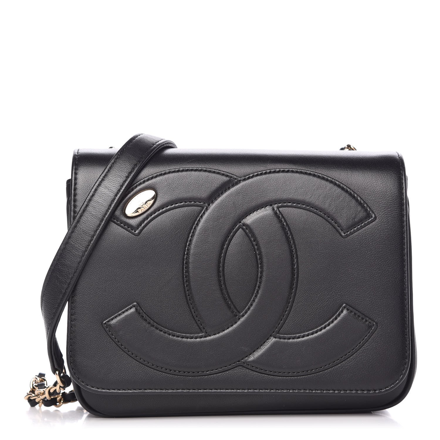 Chanel Lambskin CC Mania Flap Bag Black 1 of 9