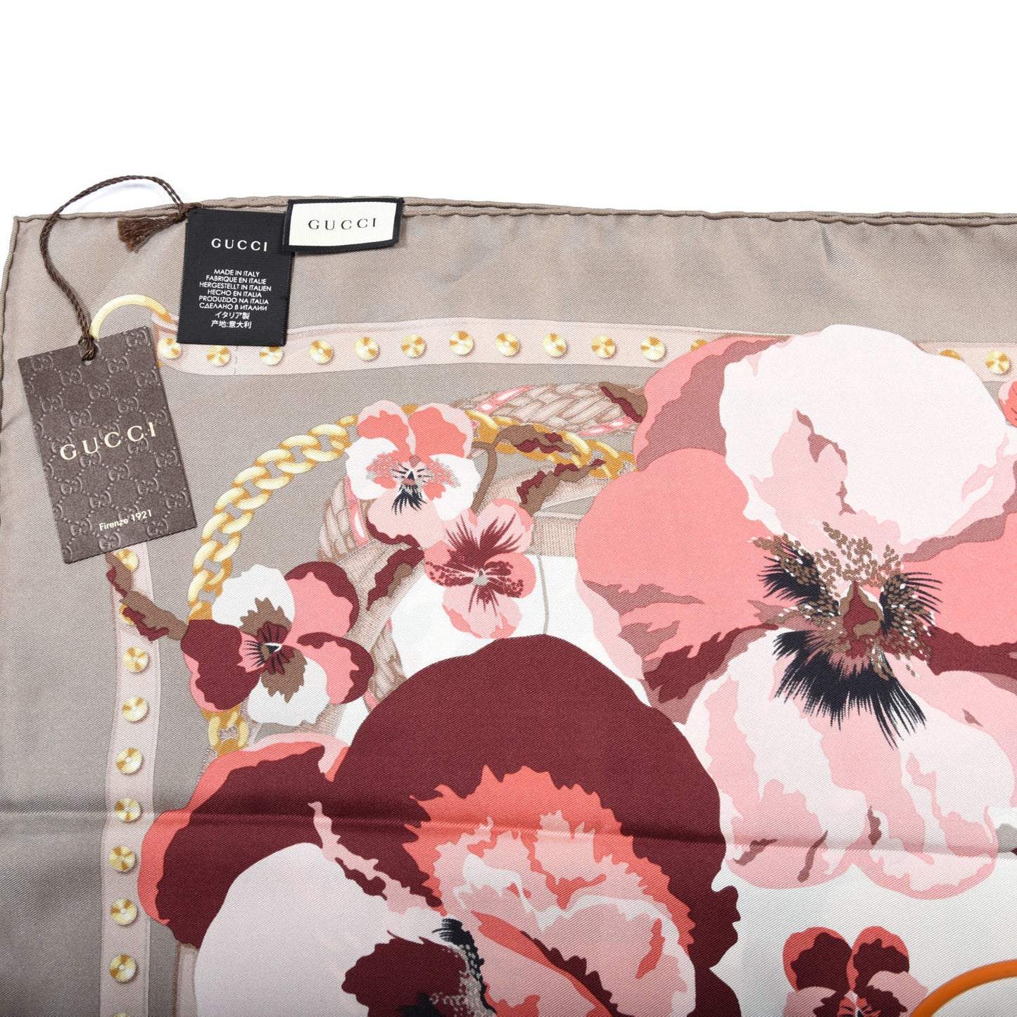 Silk Floral Square Scarf Multicolor