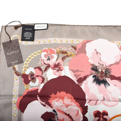 Gucci Silk Floral Square Scarf Multicolor 4 of 4