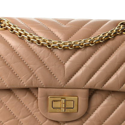 Chanel Aged Calfskin Chevron Quilted 2.55 Reissue 224 Flap Beige 8 of 10