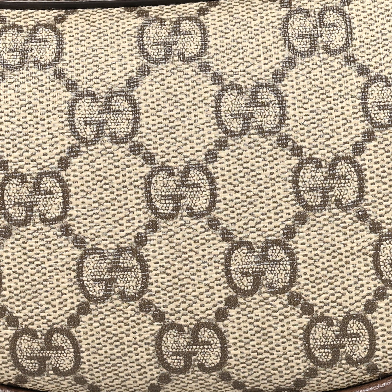 Gucci GG Supreme Monogram Textured Calfskin Web Mini Ophidia Half Moon Hobo Beige Ebony New Acero 7 of 9