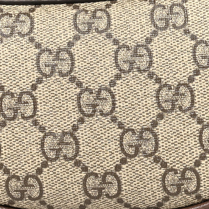 Gucci GG Supreme Monogram Textured Calfskin Web Mini Ophidia Half Moon Hobo Beige Ebony New Acero 7 of 9