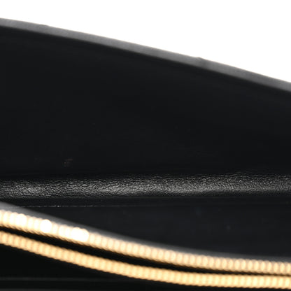Saint Laurent Grain De Poudre Matelasse Chevron Monogram Chain Wallet Black 4 of 12