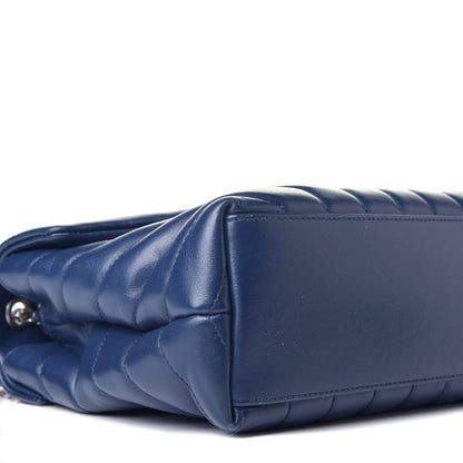 Saint Laurent Calfskin Y Quilted Monogram Small Loulou Chain Satchel Denim Blue 7 of 8