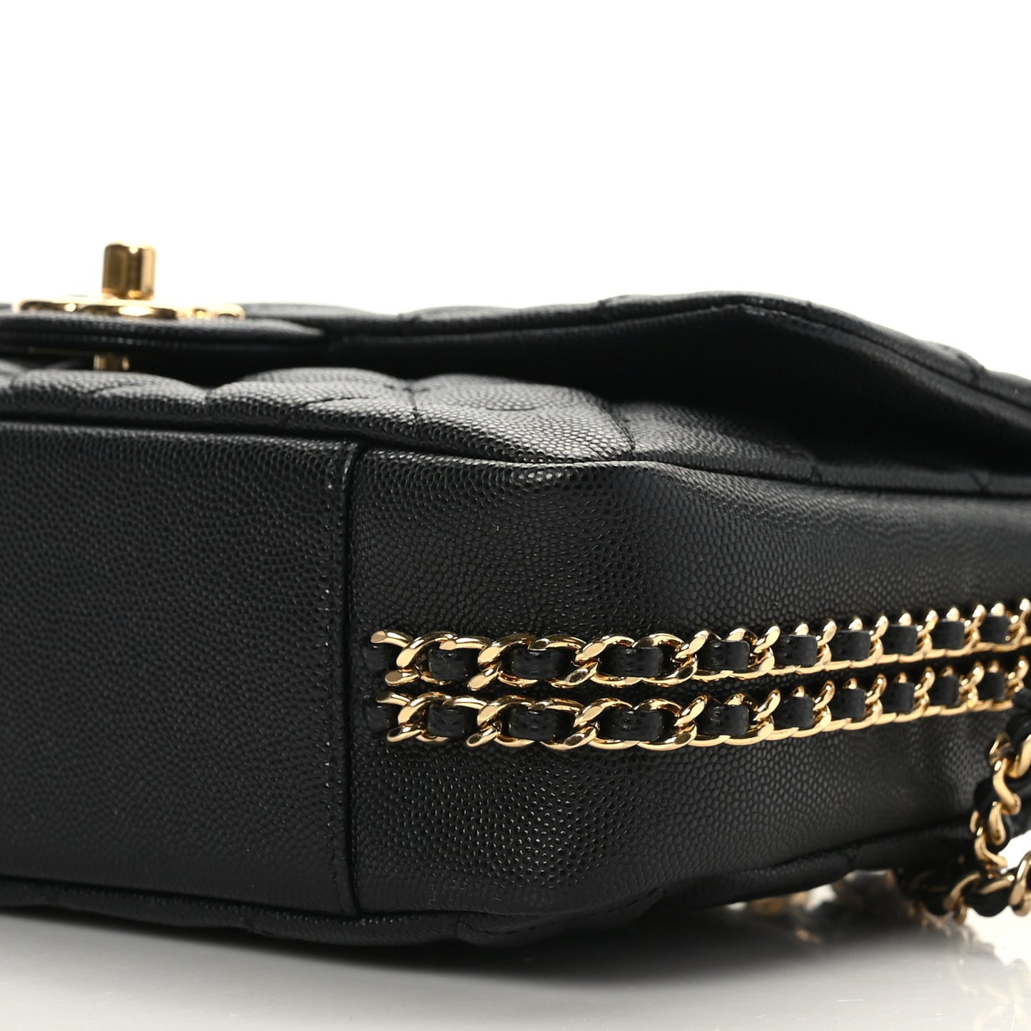 Caviar Quilted Small CC You Flap Black
