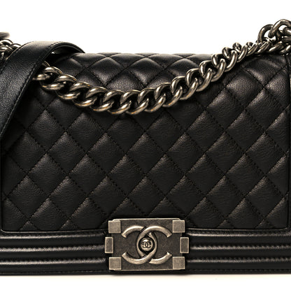 Chanel Calfskin Quilted Medium Boy Flap Black 8 of 11