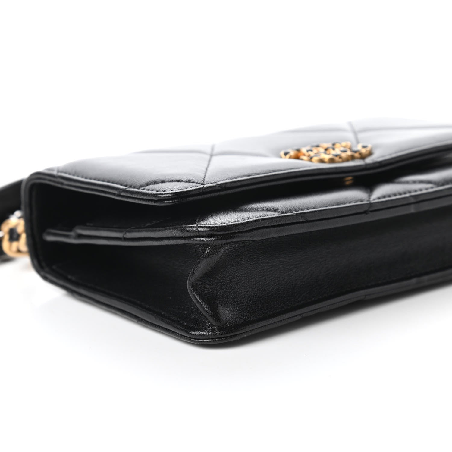 Chanel Lambskin Quilted Chanel 19 Wallet On Chain WOC Black 6 of 12