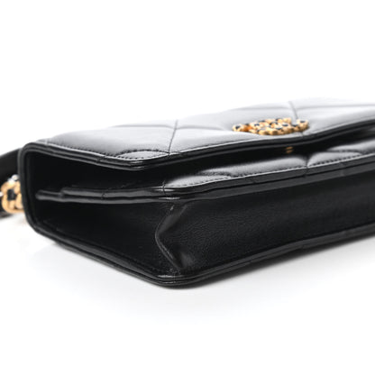 Chanel Lambskin Quilted Chanel 19 Wallet On Chain WOC Black 6 of 12