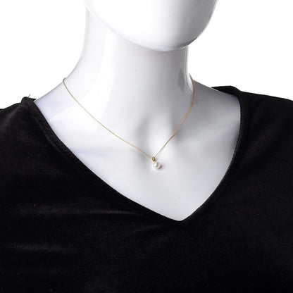 Mikimoto 18K Yellow Gold Akoya Pearl 6.5-7mm Drop Pendant Necklace 2 of 8