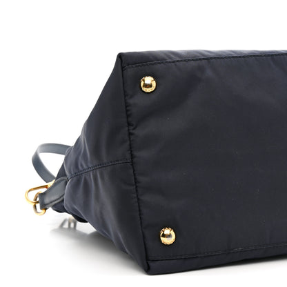 Prada Tessuto Nylon Saffiano Shopping Tote Navy 9 of 17