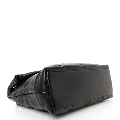 Saint Laurent Lambskin Quilted Medium Loulou Puffer Monogram Chain Satchel Black 4 of 11
