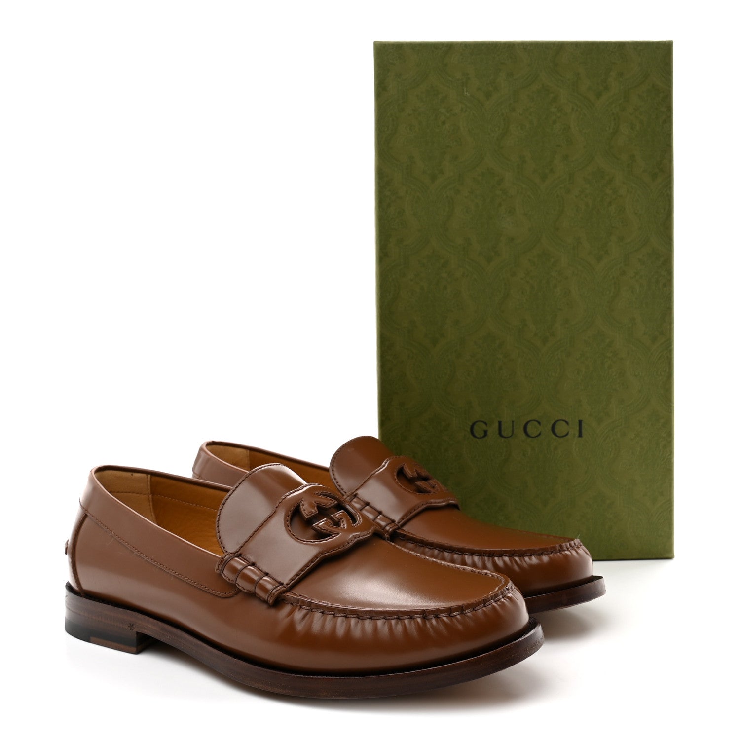 Gucci Calfskin Womens Interlocking G Millennial Ribot Loafers 37.5 Cuir 11 Cuir 10 of 10