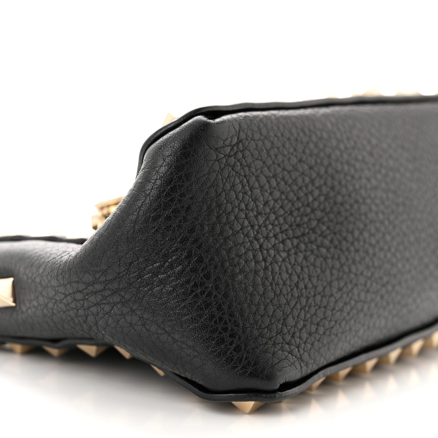 Grained Calfskin Small Rockstud All Over Crossbody Bag Black