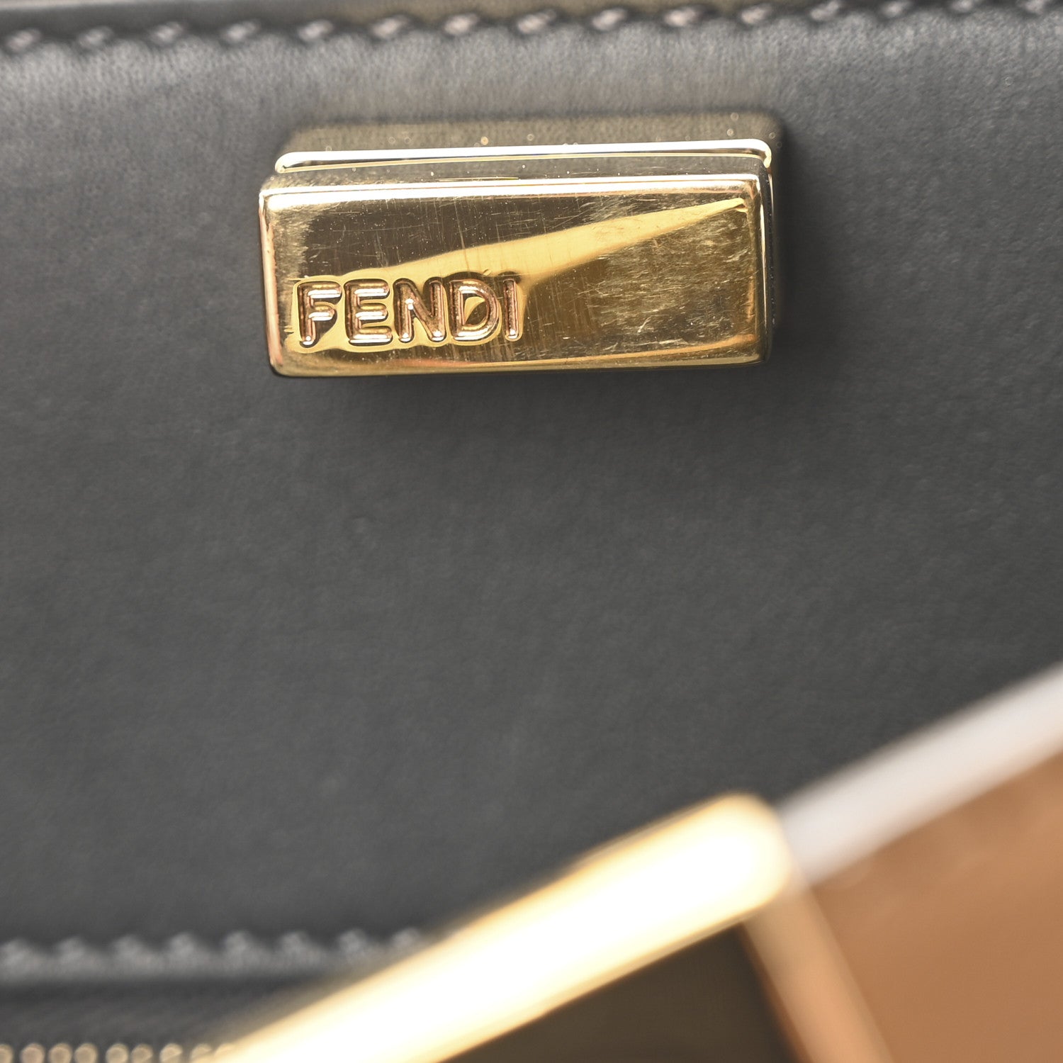 Fendi Vitello Tahiti Burro Bi-Color Medium Peekaboo Iconic Essentially Satchel Nocciola Asfalto Cast 6 of 9