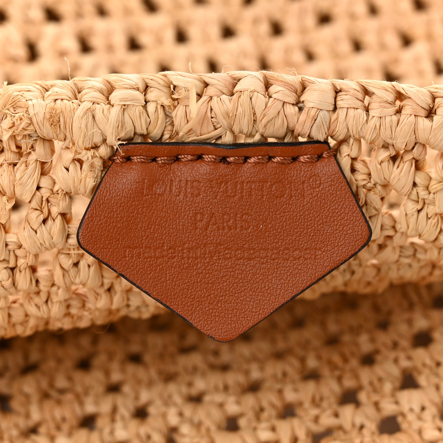 Raffia Calfskin Saint Tropez OnTheGo MM Natural Orange