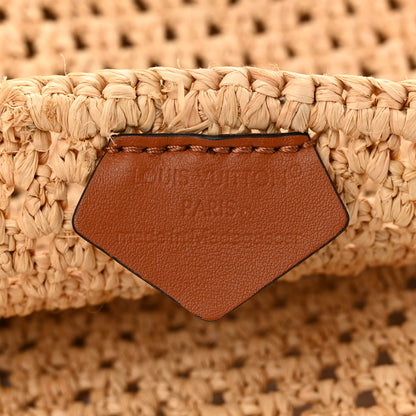 Louis Vuitton Raffia Calfskin Saint Tropez OnTheGo MM Natural Orange 8 of 12