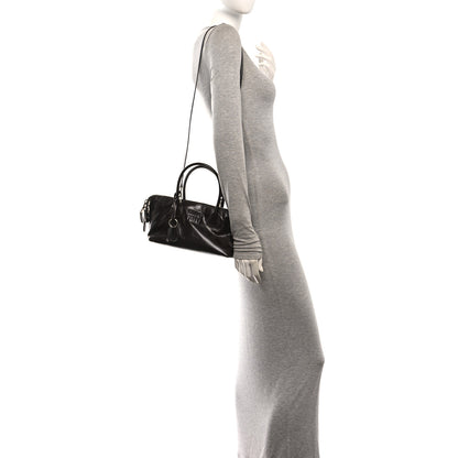 Miu Miu Vitello Shine Logo Embossed Bag Moro 2 of 9