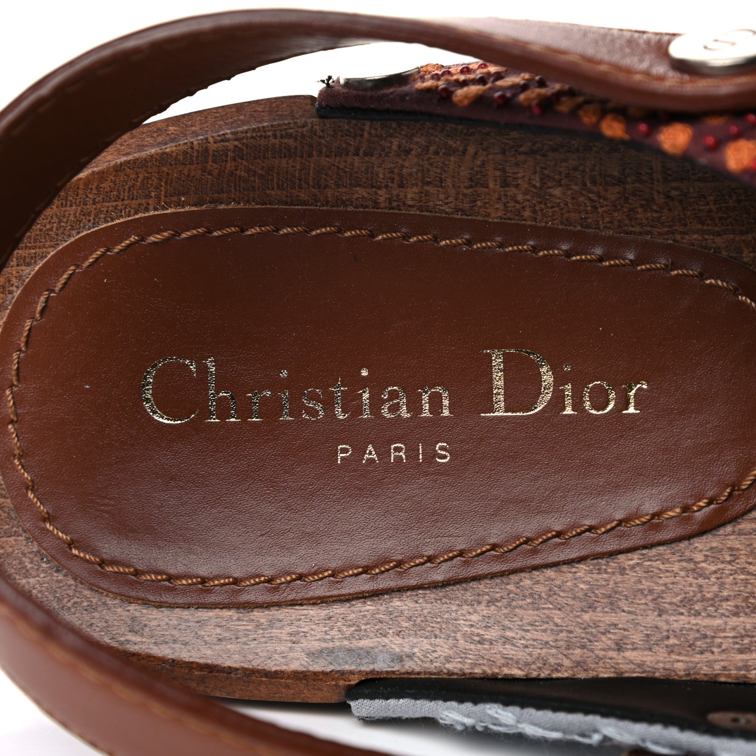 Christian Dior Canvas Patch Embroidered Diorquake 20mm Slingback Clogs 42 Multicolor 7 of 8