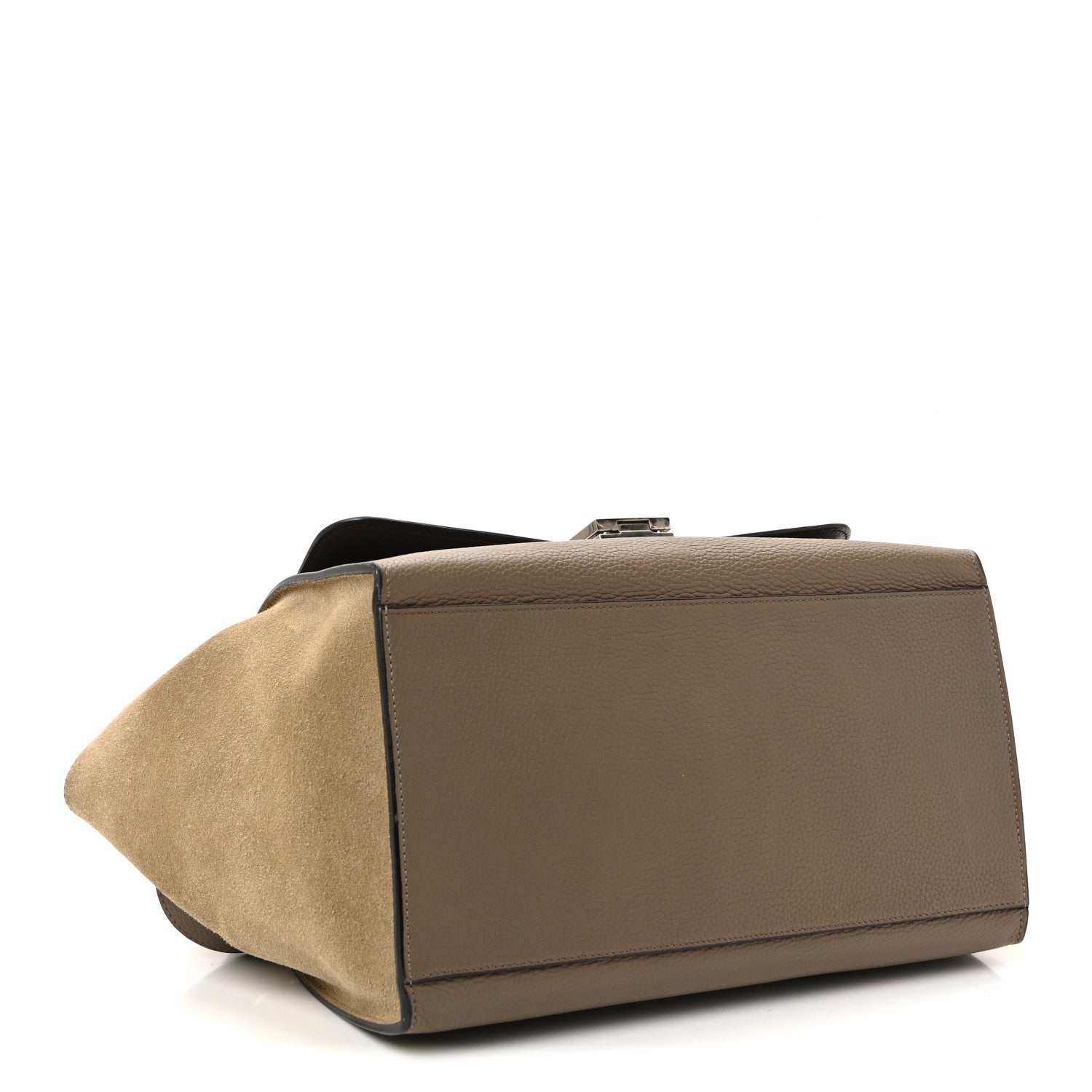 Celine Drummed Calfskin Suede Medium Trapeze Souris 4 of 9