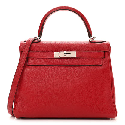 Hermes Taurillon Clemence Kelly Retourne 28 Rouge Casaque 1 of 12