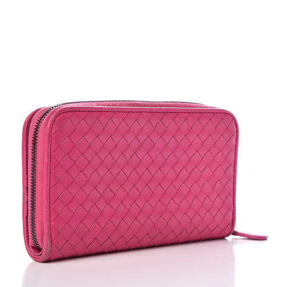 Bottega Veneta Nappa Intrecciato Zip Around Wallet Pink 3 of 13