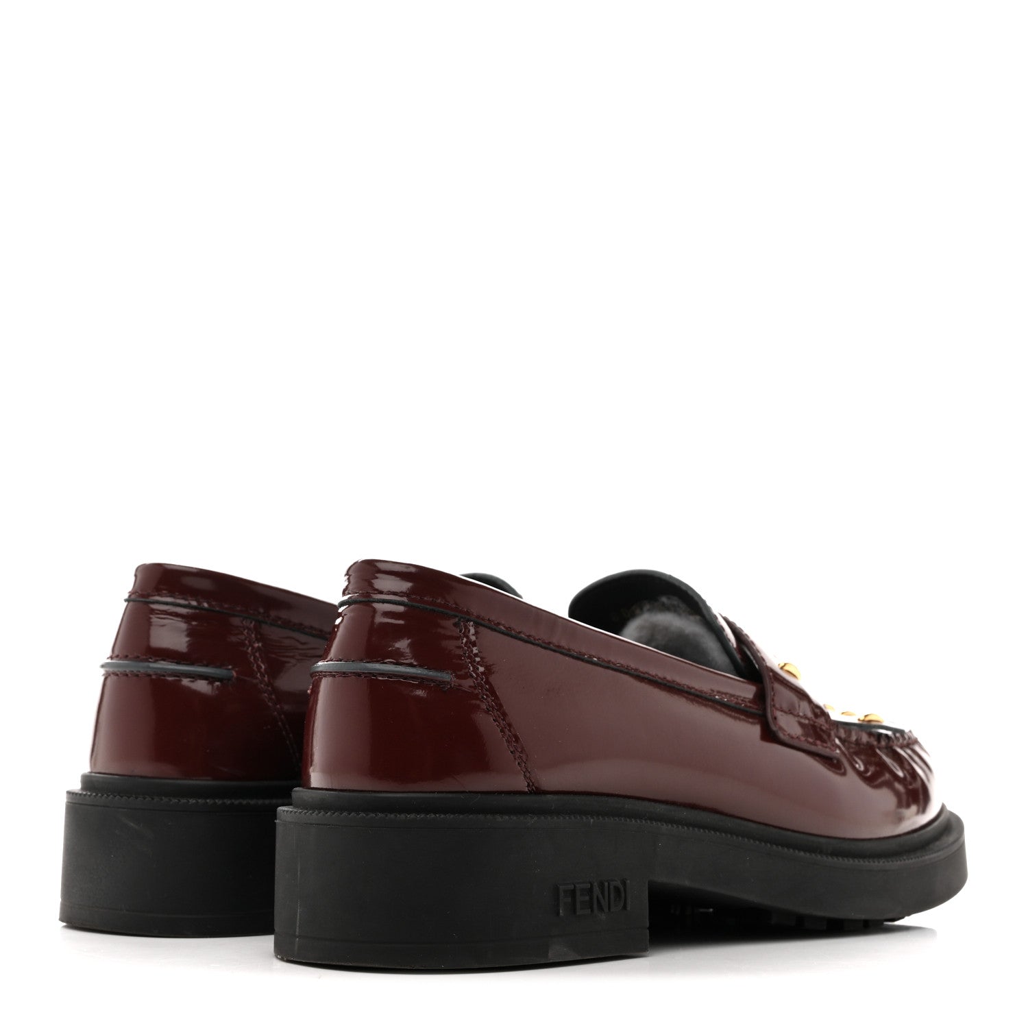 Fendi Vitello Filo Fringe Loafers 37 Red 5 of 12