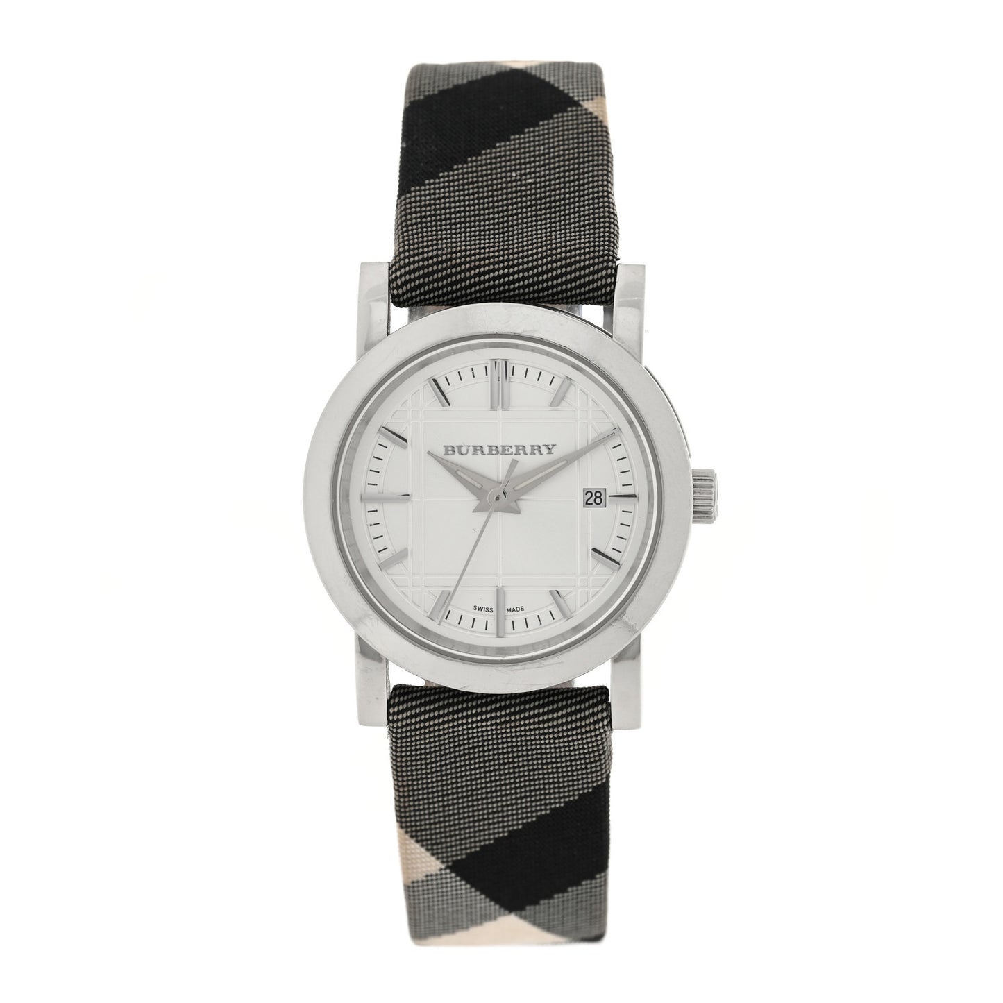 Stainless Steel Calfskin 28mm Heritage Nova Check Quartz Watch BU1386