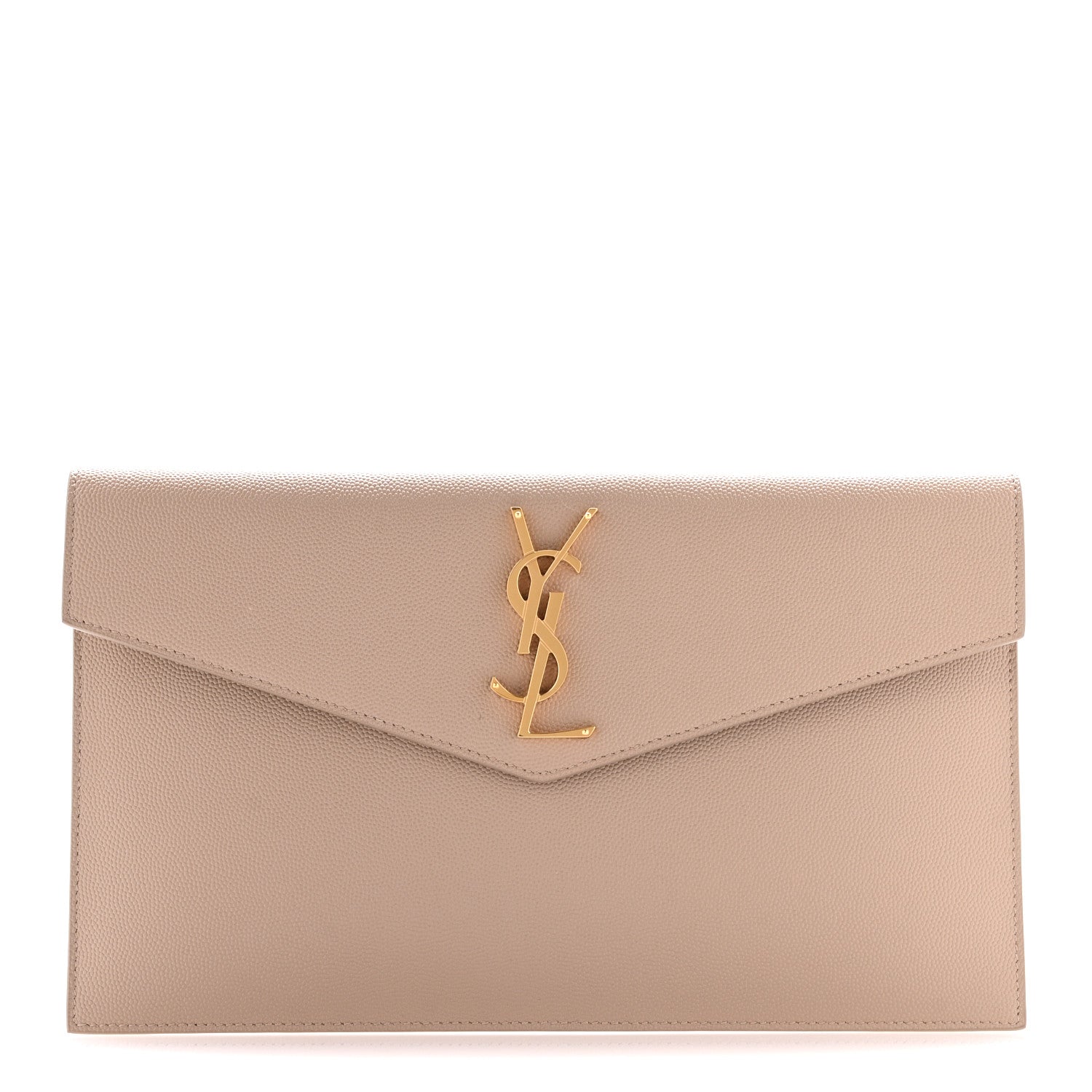 Saint Laurent Grain De Poudre Uptown Pouch Dark Beige 1 of 10
