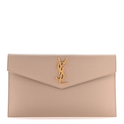 Saint Laurent Grain De Poudre Uptown Pouch Dark Beige 1 of 10
